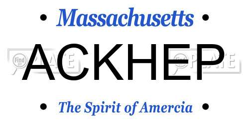 ACKHEP Massachusetts License Plate