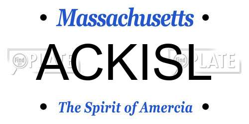 ACKISL Massachusetts License Plate