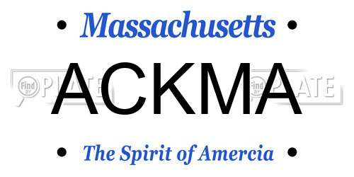 ACKMA Massachusetts License Plate