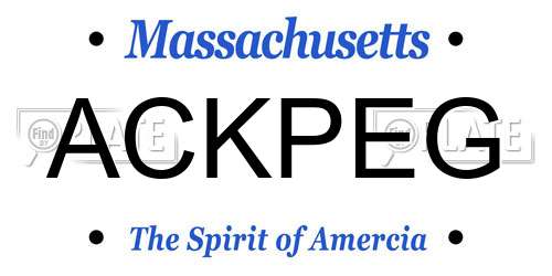 ACKPEG Massachusetts License Plate