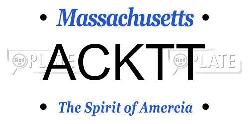 ACKTT Massachusetts License Plate