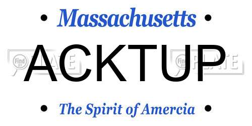 ACKTUP Massachusetts License Plate