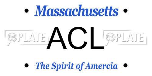 ACL Massachusetts License Plate