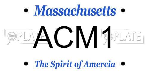 ACM1 Massachusetts License Plate