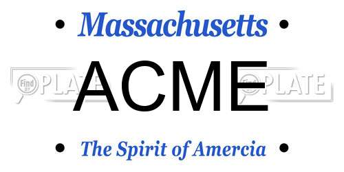 ACME Massachusetts License Plate