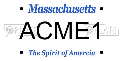 ACME1 Massachusetts License Plate