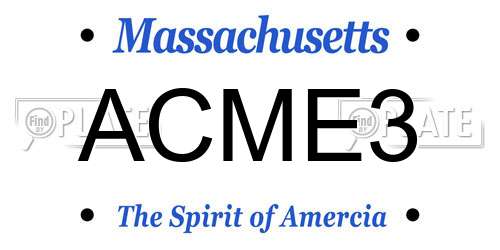 ACME3 Massachusetts License Plate