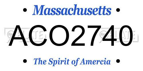 ACO2740 Massachusetts License Plate