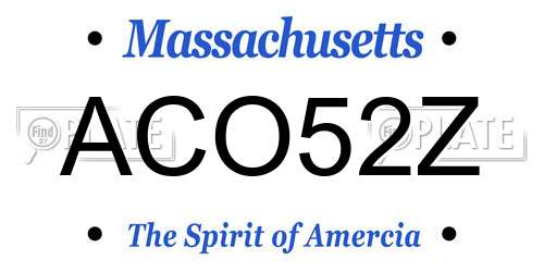 ACO52Z Massachusetts License Plate