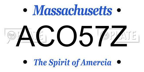 ACO57Z Massachusetts License Plate