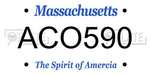 ACO590 Massachusetts License Plate