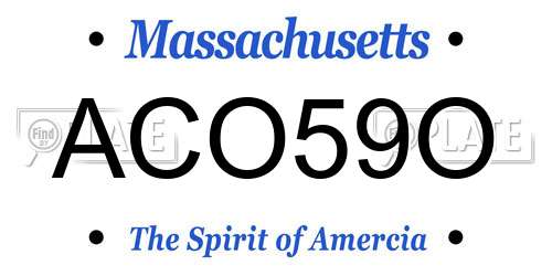 ACO59O Massachusetts License Plate