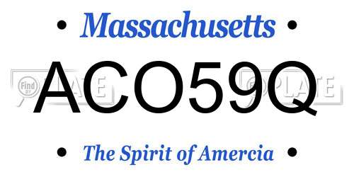 ACO59Q Massachusetts License Plate