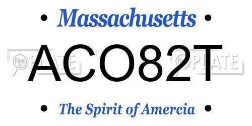 ACO82T Massachusetts License Plate