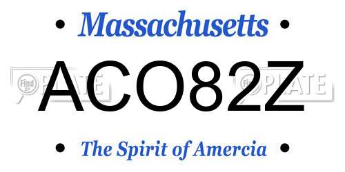 ACO82Z Massachusetts License Plate