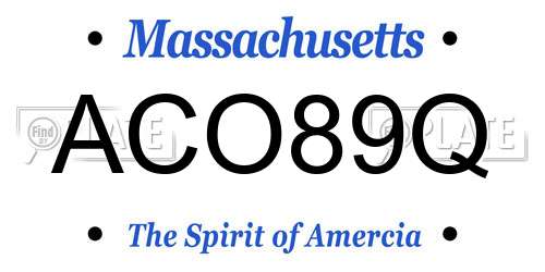 ACO89Q Massachusetts License Plate