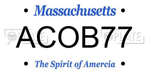 ACOB77 Massachusetts License Plate