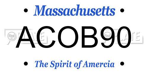ACOB90 Massachusetts License Plate