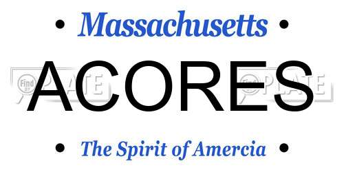 ACORES Massachusetts License Plate
