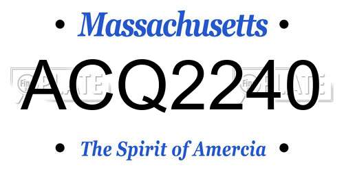 ACQ2240 Massachusetts License Plate