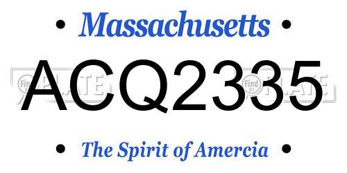 ACQ2335 Massachusetts License Plate