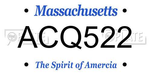 ACQ522 Massachusetts License Plate