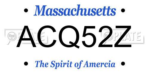 ACQ52Z Massachusetts License Plate