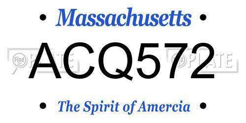 ACQ572 Massachusetts License Plate