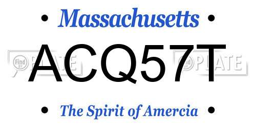 ACQ57T Massachusetts License Plate