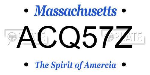 ACQ57Z Massachusetts License Plate
