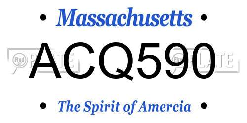 ACQ590 Massachusetts License Plate