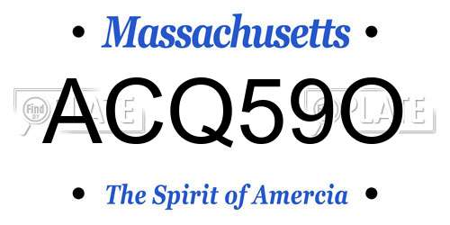 ACQ59O Massachusetts License Plate