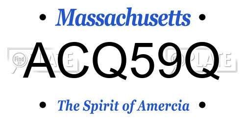 ACQ59Q Massachusetts License Plate