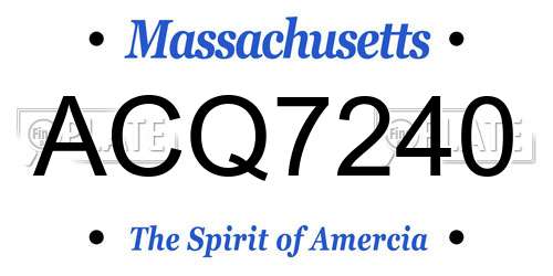 ACQ7240 Massachusetts License Plate
