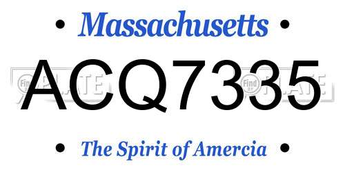 ACQ7335 Massachusetts License Plate