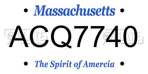 ACQ7740 Massachusetts License Plate