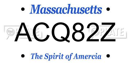 ACQ82Z Massachusetts License Plate