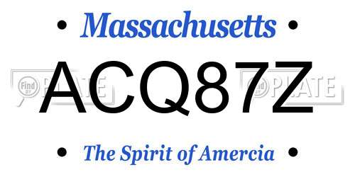 ACQ87Z Massachusetts License Plate