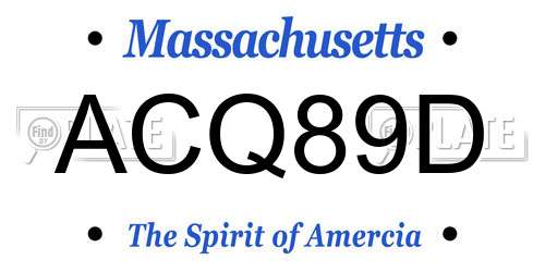 ACQ89D Massachusetts License Plate