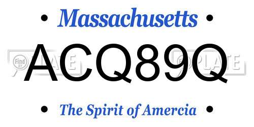 ACQ89Q Massachusetts License Plate