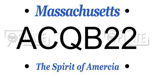 ACQB22 Massachusetts License Plate