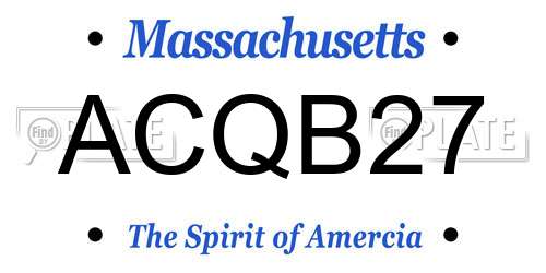 ACQB27 Massachusetts License Plate