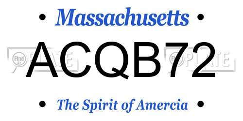 ACQB72 Massachusetts License Plate