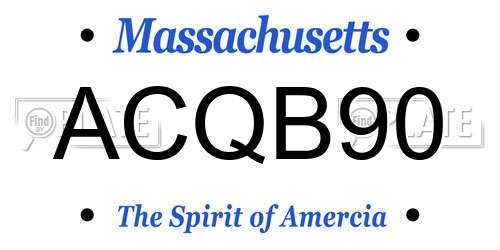 ACQB90 Massachusetts License Plate