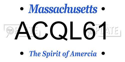 ACQL61 Massachusetts License Plate