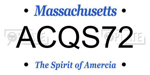 ACQS72 Massachusetts License Plate