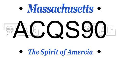ACQS90 Massachusetts License Plate