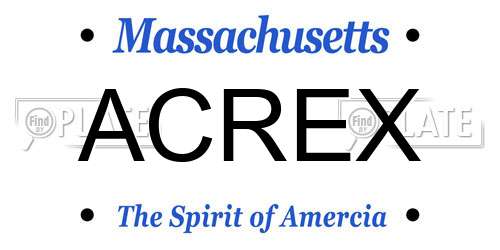 ACREX Massachusetts License Plate