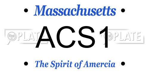 ACS1 Massachusetts License Plate