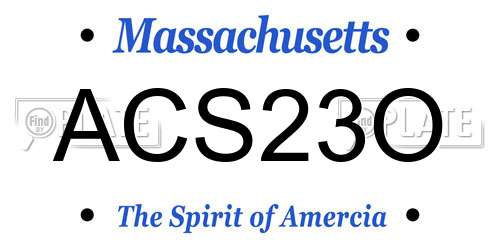 ACS23O Massachusetts License Plate